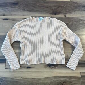 Cream princess polly ribbed sweater closet staple sz 3xl/4xl casual school class